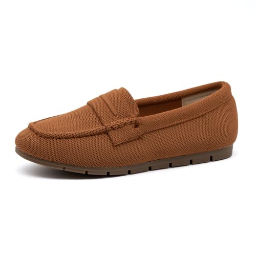 Image of Cvistpieo Loafers for Women Comfortable Dressy Casual Work Flats Lightweight & Breathable Slip On Walking Shoes Knit