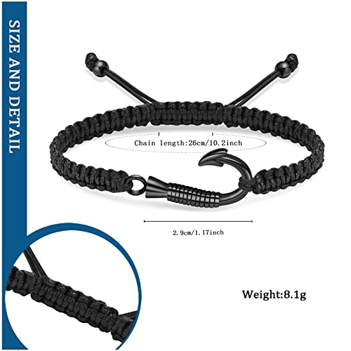 constantlife Cremation Jewelry Urn Bracelet for Ashes Stainless Steel Adjustable Memorial Bracelet for Men Women Fish Hook Braided Rope Design Human Pet Loss Sympathy Gift2