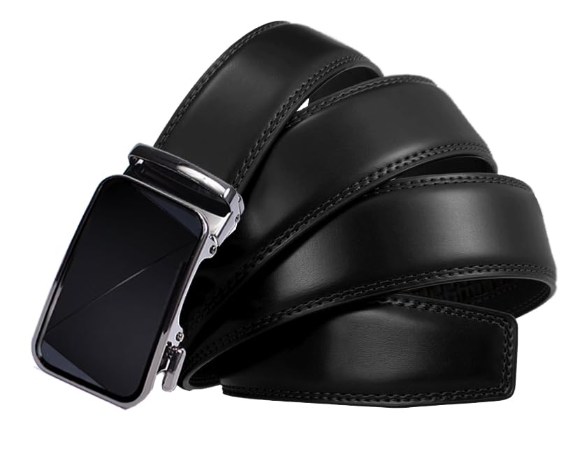 Image of WildHorn Men's Genuine Leather Belt for Men| Premium Auto-Lock Buckle | Adjustable up to 48 inch | Formal & Casual Wear | Micro-Adjust Fit | Stylish Gift Box Included