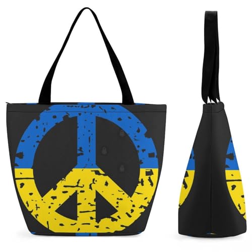 Sac de shopping drapeau ukrainien grand format 28.5x18x32.5cm contre le manque de place