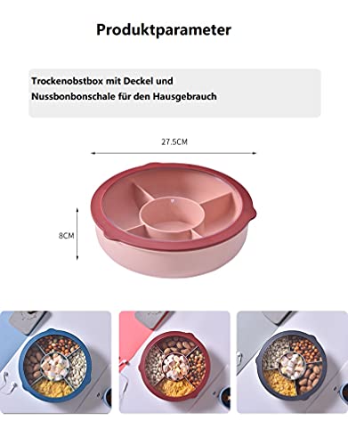 HAYAN Snack Schalen Dish süßigkeiten box mit Deckel 28,6 × 8 cm (Kristallgrau)