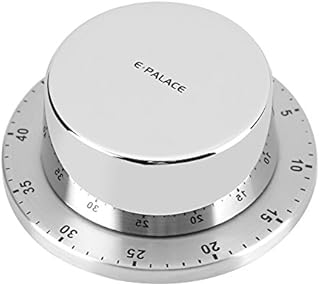 Kitchen Timer, Manual Mechanical Kitchen Timer with Magnetic Base Countdown Cooking Baking Timing Tool(Silver)