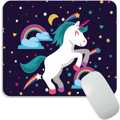 Image of Mouse Pad Flying Unicorn, Premium-Textured Custom Mouse Mat Design, Washable Mousepad Non-Slip Rubber Base Computer Mouse Pads for Wireless Mouse