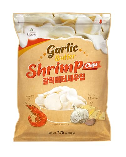 Balance Grow Garlic Butter Shrimp Chips, Crunchy Korean Snack, 7.76