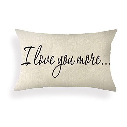 Ogiselestyle Farmhouse Pillow Covers with I Love You More Quotes 12