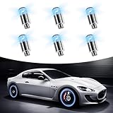 Hirificing 6PCS LED Wheel Hub Tire Valve Stem Cap Light for Car, Truck, Motorcycle, Bicycles - Sensing Shock Sensor Night Breathing Flash Cool Lights (Blue)
