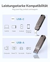 ORICO USB Stick 64 GB USB-C & USB-A, 150MB/s, USB 3.2 Gen 1, Grau, EB05 – Ansicht 4