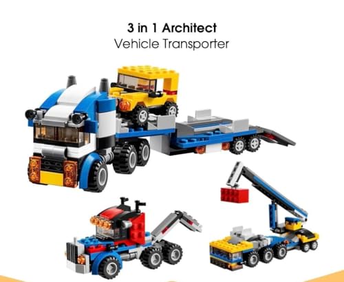 Image of Bestie Toys Creator Building Blocks 3 In 1 Jeep, Car & Truck Vehicle For Boys, Educational DIY Brick Building Block Set (264 Pieces)