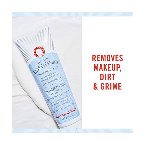 First-Aid-Beauty-Pure-Skin-Face-Cleanser-Sensitive-Skin-Cream-Cleanser-with-Antioxidant-Booster--5-oz First Aid Beauty - Pure Skin Face Cleanser, Effectively Removes Makeup, Dirt, and Impurities, Gentle Cleanser Leaves Skin Soft & Supple, Safe for Sensitive Skin, Fragrance Free, 5 oz