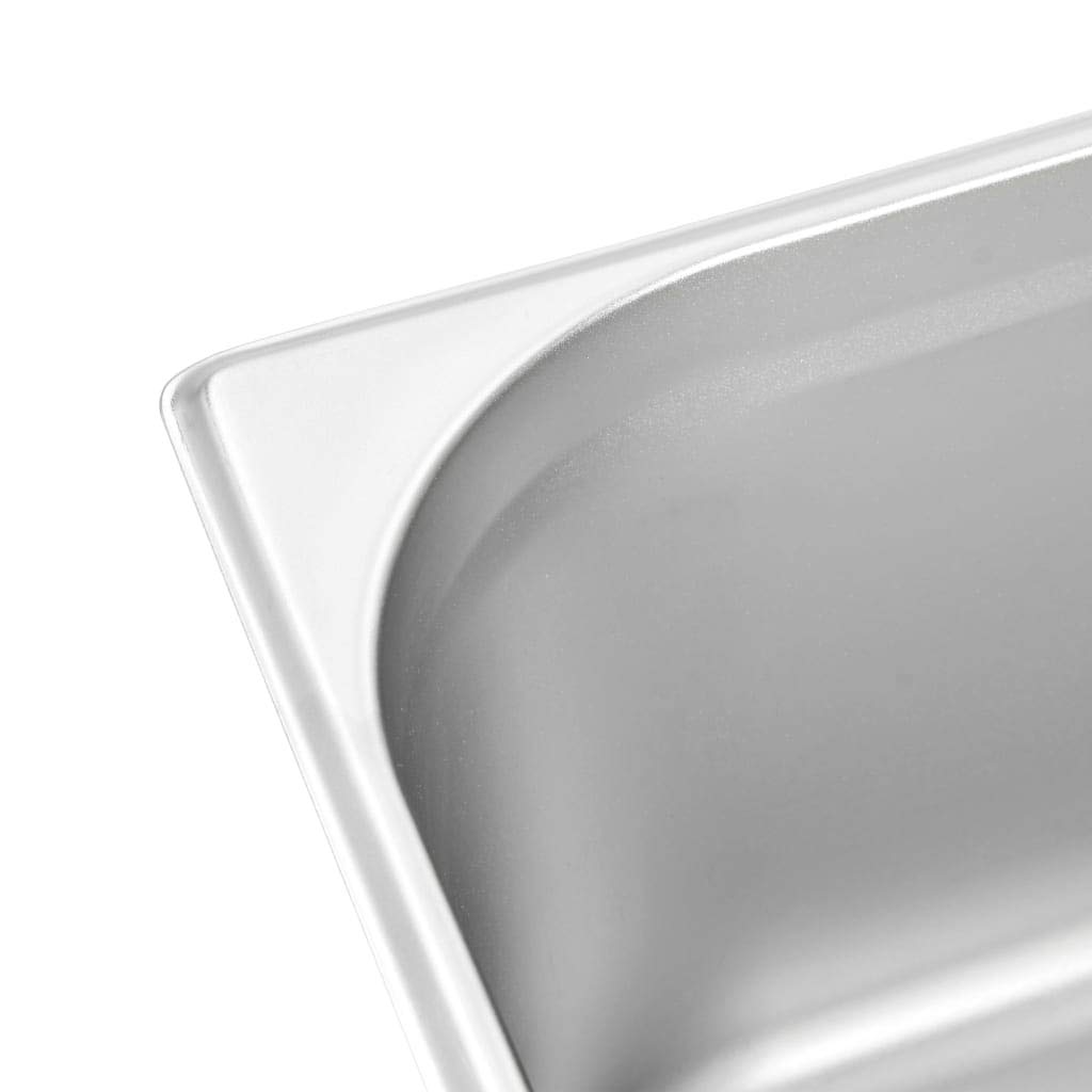 2 recipientes para gastronomía, 2 unidades, GN 1/1, 200 mm, acero inoxidable, 530 x 325 mm, apilables, para gastronomía, cocina, buffet, catering, mostrador caliente