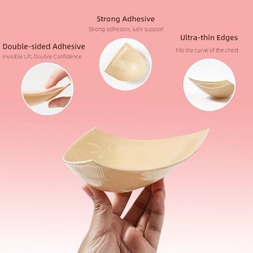 Image of DEPOVOR Large Size Double-Sided Sticky Inserts Lightly Padded for D+ Cups, Reusable Adhesive Lifting Bras for Large Bust