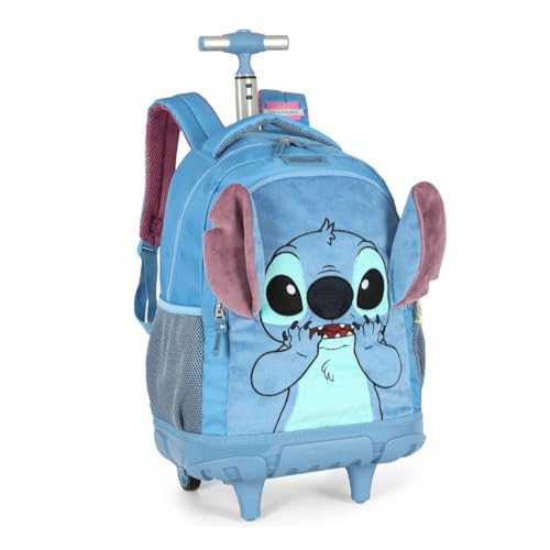 Mochila Escolar com Rodinhas Stitch 18” Pelúcia e Orelhas 3D MC50062SC - UP4YOU