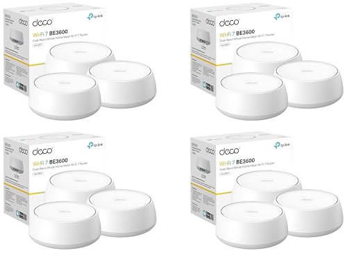 Image of TP-Link Deco 7 BE23 Dual-Band BE3600 WiFi 7 Mesh Wi-Fi System | 4-Stream 3.6 Gbps, 160 Mhz | Covers up to 6,500 Sq.Ft | 2x 2.5G Ports Wired Backhaul | VPN,MLO,AI-Roaming, HomeShield, (Pack of 12)