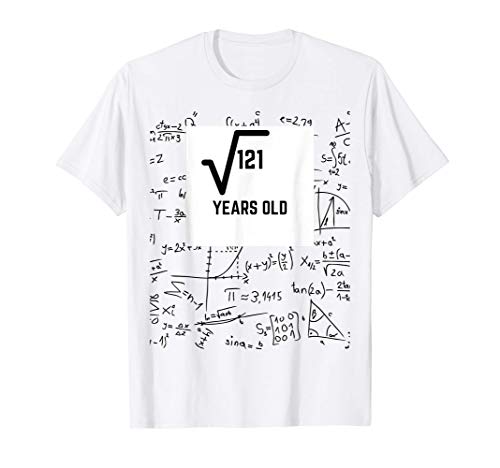Square Root of 121 11th Birthday 11 Year Old Funny Math Gift Camiseta