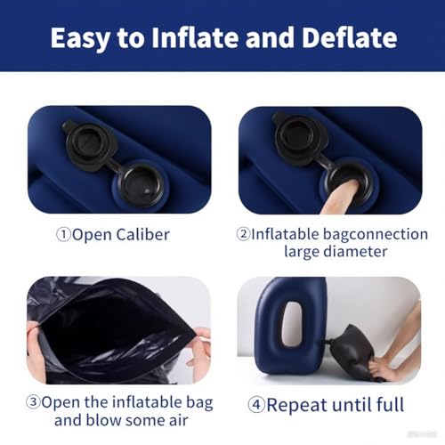 Almohada Inflable de Cuello Azul para Viajes miniatura 4