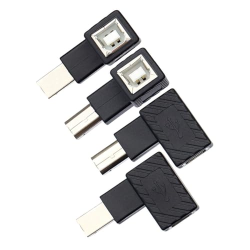 Chenyang CY USB 2.0 B Type Male to Female Extension Adapter Horizontal Vertical Angled 90 Degree for Disk Scanner UP Down Left Right Four Directions 4Pcs