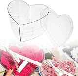 Heart Vase, 2025 New Clear Acrylic Flower Vase Heart Shaped Boxes for Flowers, Valentine's Day Heart Acrylic Stand Heart Shaped Floral Arrangement Box for Wedding Dining Table Home Decor