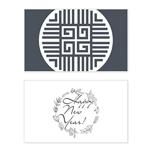 Tarjeta de felicitación de Año Nuevo para decorar el hogar con cuatro bendiciones tradicionales.