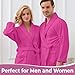 Cotton Terry Robes for Women and Men, Terry Shawl Collar Bathrobe, Full Length, ONE SIZE - UNISEX Men & Women Spa Robe(Cotton, Hot Pink)