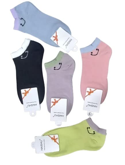 STING BEESocks For Women & Girls, Pure Cotton, Low Cut Invisible No Show, Ankle Length Sneaker Socks, Combo Pack Of 5 Pairs