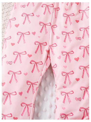 Image of WDIRARA Toddler Girl's Cute Bow Print Flare Pants Elastic Waist Bell Bottoms Trousers