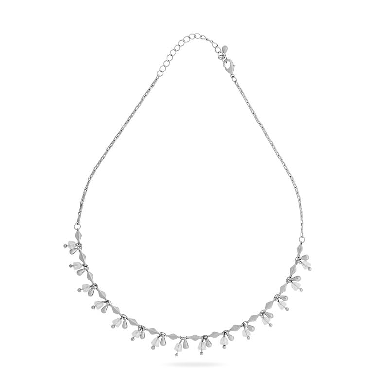 Kushals Fashion Jewellery White Rodium Plated Casual Trendy Necklace - 417925 (B0D62JC4FP) Amazon Price History, Amazon Price Tracker