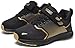 YOLARK Kids Sneakers for Boys Girls Running Tennis Shoes Non-Slip Fashion Lightweight Breathable Sport Athletic(Black Gold Size 1)
