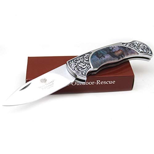 Wild Turkey Handmade Collection Old Fashioned Two Tone Lock Back Folding Knife.. (Deer 1)