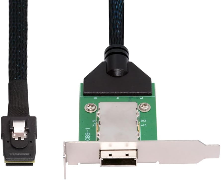 xiwai Mini SAS Internal SFF-8087 36Pin Male to External SFF-8088 Female Extension Cable 50cm PCBA with Low Profile Bracket