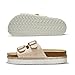 PepStep Slide Sandals for Women with Soft Cork Footbed and Strap, Ladies Fashion Platform Slide Sandals Comfortable Slip On Style(8,PLTFraffia)