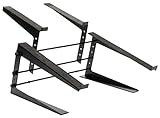 rack dj para laptop Ideal para músicos y DJ´S Ibiza SLAP190 - Doble soporte para PC portátil y monitor, para rack DJ