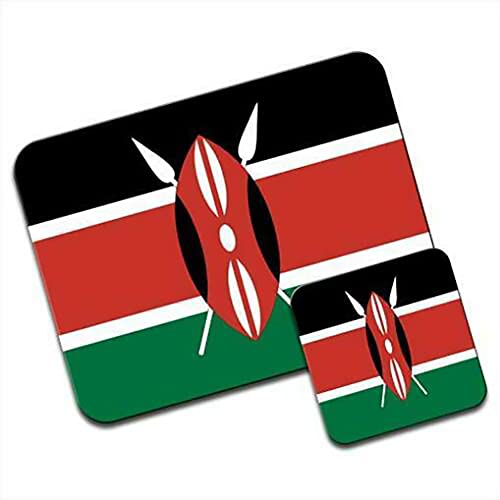 Tapis de souris avec drapeau du Kenya - Accessoires de bureau motivants et inspirants - 24,1 x 20,3 cm - Couleur : drapeau du Kenya