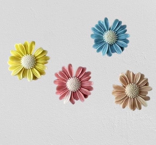 Scented Daisy Candle Handcrafted Floral Soy Wax Candles, Aromatherapy, Decorative Design, Eco-Friendly, Ideal for Home Decor, Weddings, or Gifts, Magical Shades (Pack of 5) 2