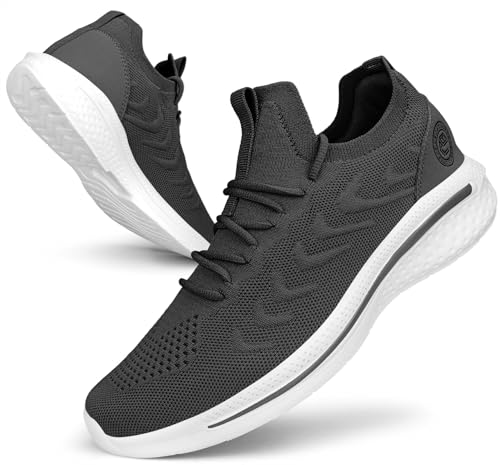 Image of Pujcs Mens Tennis Shoes Slip on Sneakers Ligthtweight Wlking Running Shoes for Work Gym Workout Sports Atheletic