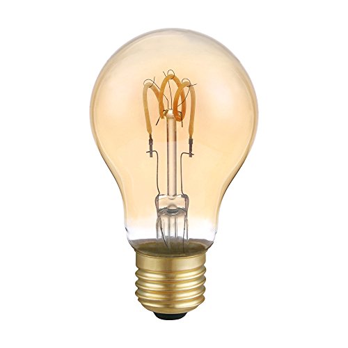 NCC-Licht LED Spiral Filament Rustika Leuchtmittel gold gelüstert extra warmweiß 1800K DIMMBAR -> Birnenform A60 3 Watt