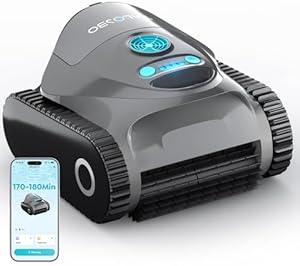 TALOSBO C1 Robot de Piscine sans Fil, Robot Piscine Fond et Parois,Double Filtration, Autonomie 170-180 Min,3 Moteurs,Forte Aspiration, Contrôle Via App, pour Piscines jusqu'à 150 m²