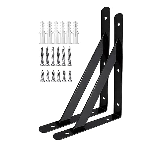 Medach BLACK Shelf Brackets 12 Inch X 8 Inch cover