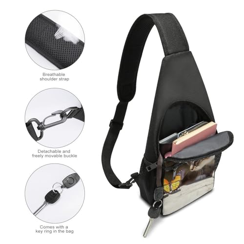 Morrales tipo Sling Bag Cat Butterfly para Hombres y Mujeres miniatura 4