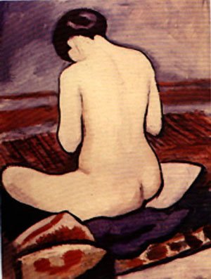 Peinture à l'huile Reproductions de Sitting Nude pour sublimer votre grand salon