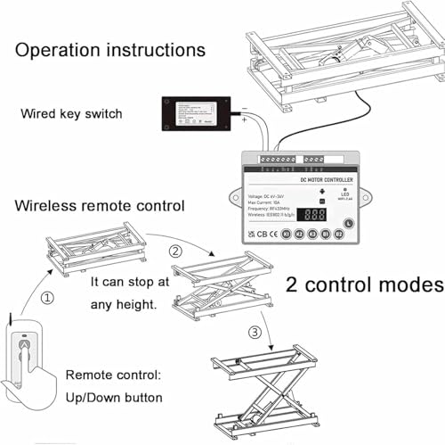 Table élévatrice à ciseaux électrique avec télécommande de 3,9 à 26,77 pouces - 4
