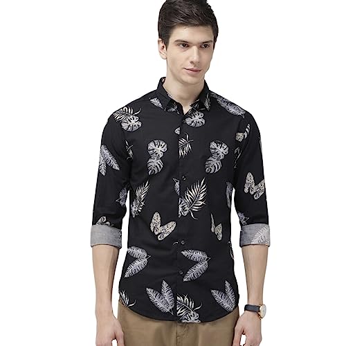 Image of The Indian Garage Co Men's Slim Shirt (1019-SH16-02 Black X-Large)