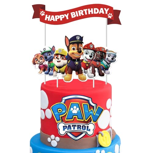 3 Pcs Cartoon Birthday Cake Toppers for Boys Girls