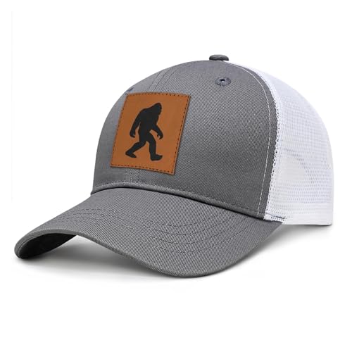 Image of Mens Hat Snapback Trucker Hats Outdoor Gifts for Men Dad Husband Father's Day Leather Pattern Baseball Cap