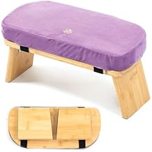 Meditation Bench, Bamboo Meditation Stool, Folding Kneeling Meditation Bench, Seiza Prayer Bench, Prayer Bench with Meditation Cushion, Kneeling StoolPurple