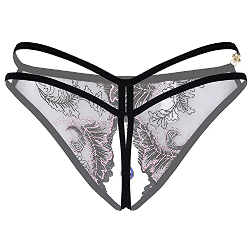 Men's Opening Crotch Sissy Panties Lace G String Thong Crossdresser Lingerie Underwear Type D One Size2