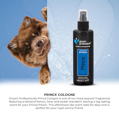 Groom Professional Prince Pet Cologne, Excellence in Animal Grooming, Dog Cologne with a Slight Hint of Musk, Contains Chamomile Extracts to Soothe the Skin, Made in UK, 200ml