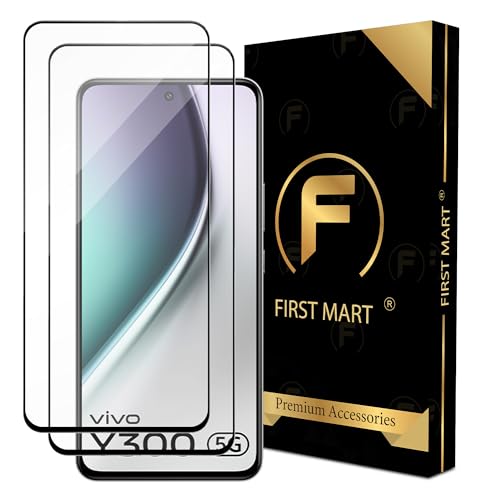 Image of FIRST MART Military-Grade Gorilla Tempered Glass forVivo Y300 (6.67 Inch) With Installation Kit | Edge to Edge Coverage | Black [2 Pack]