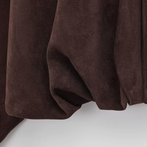 IWEMEK Wildlederjacke Damen Kurz : Oversized Bomberjacke aus weichem Kunstwildleder mit Fleece-Futter, Streetwear Winterjacke für Herbst Übergangszeit, Kurze Lederjacke im Casual Look