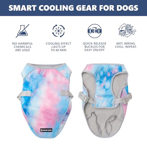 Image of Spark Paws Dog Cooling Vest - SPF 50 UV Sun Protection - Summer Heat Relief Gear for Dogs, Lightweight, Evaporative Cooling - Dog Anxiety Relief Vest During Hot Days - Snowcone, 2XL