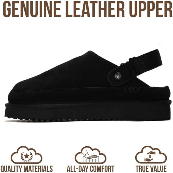 Project Cloud 100% Genuine Leather Clogs for Women - Memory Foam Womens Clogs & Mules with Adjustable Straps - Lightweight Platform Shoes Non-Slip Slides (Goldstar) - Image 4